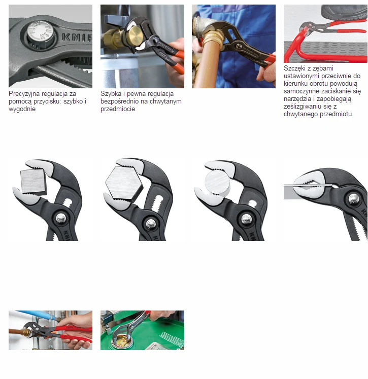Knipex 300 mm PVC vamzdžių replės Cobra (87 01 300)