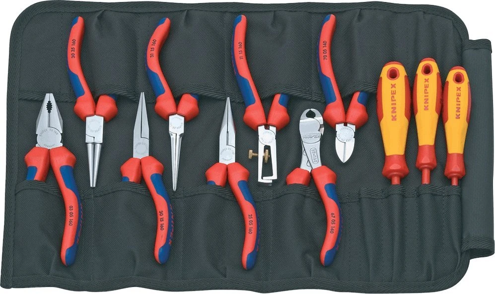 KNIPEX replių rinkinys įrankių krepšyje