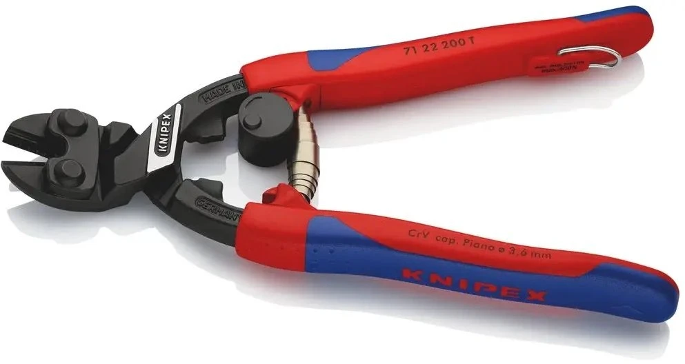 20º CoBolt šarnyrinės vielos pjovimo replės su spyruokle, ilgis 200 mm, Knipex [71 22 200 T]