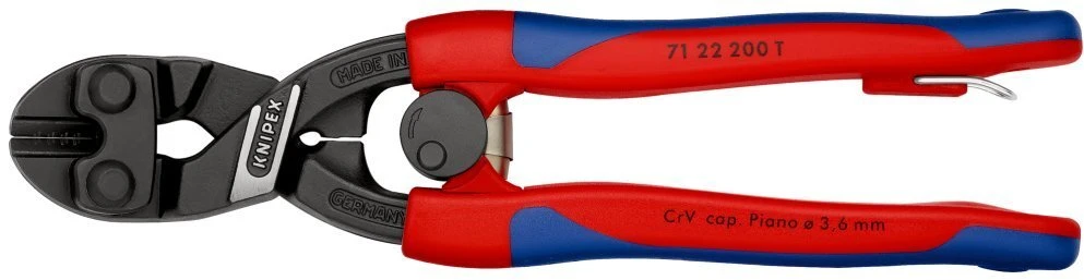 20º CoBolt šarnyrinės vielos pjovimo replės su spyruokle, ilgis 200 mm, Knipex [71 22 200 T]