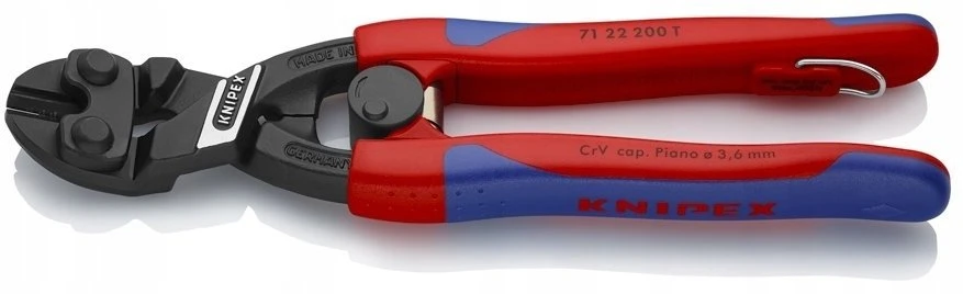 20º CoBolt šarnyrinės vielos pjovimo replės su spyruokle, ilgis 200 mm, Knipex [71 22 200 T]