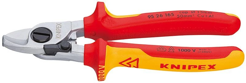 KNIPEX NOŻYCE IZOLOWANE 1000V DO CIĘCIA KABLI I PRZEWODÓW 165mm Fi15mm / 50mm2