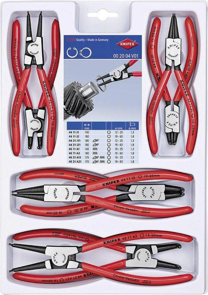 Replių komplektas Knipex 002004V01; 8 vnt.