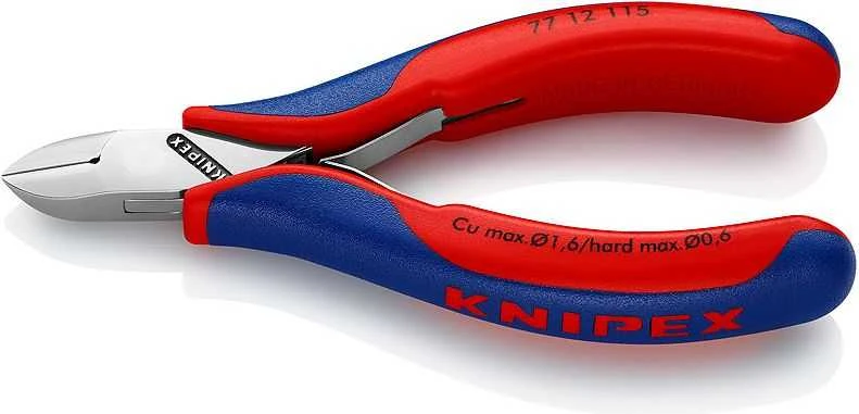 „Knipex“ tikslūs šoniniai pjaustytuvai, 0,3–1,3 mm, ilgis 115 mm Cu (77 32 115)