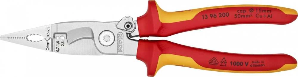 Knipex replės elektros instaliacijai 6in1 200mm 1000V VDE (13 96 200)