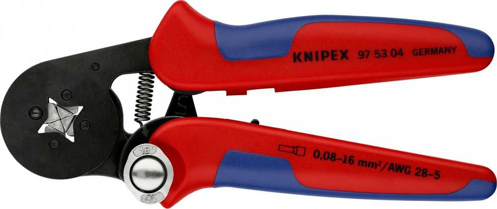 Knipex replės rankovėms užspausti, savaime besireguliuojančios 180 mm (97 53 04)