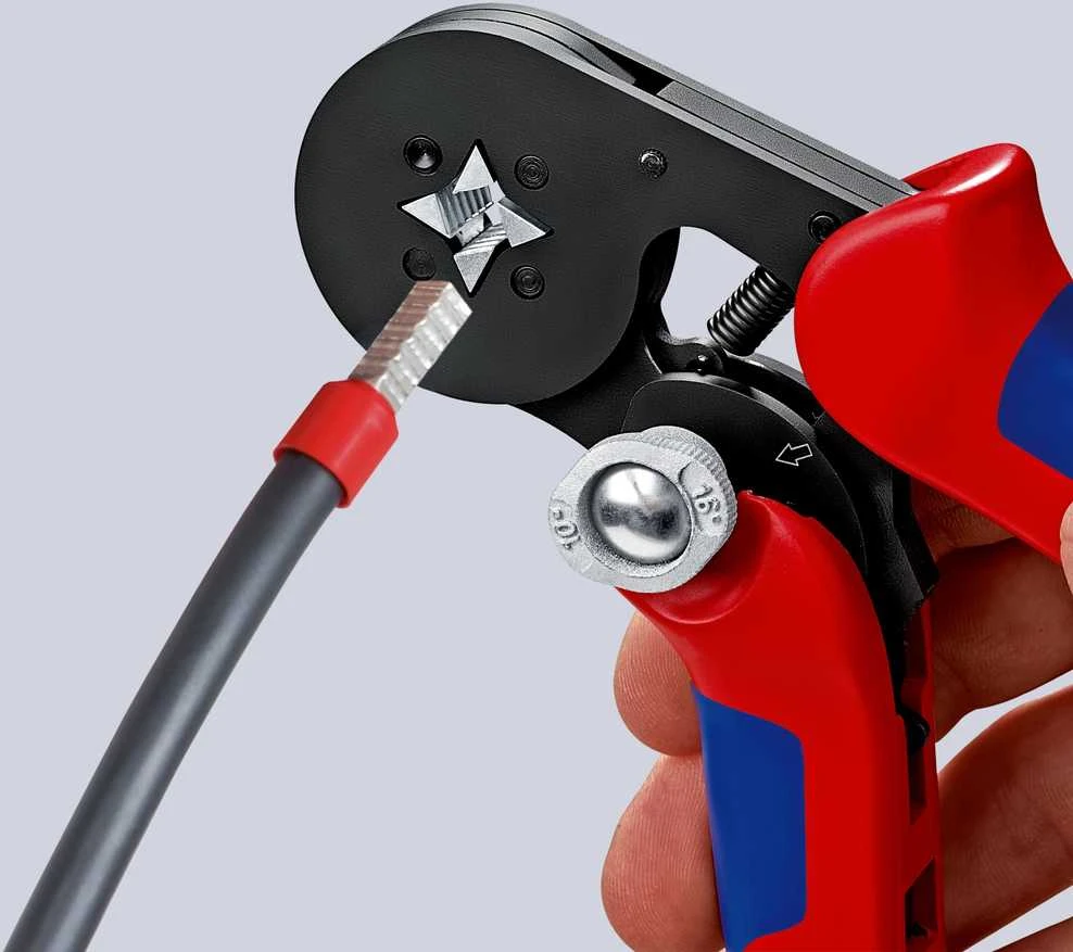 Knipex replės rankovėms užspausti, savaime besireguliuojančios 180 mm (97 53 04)