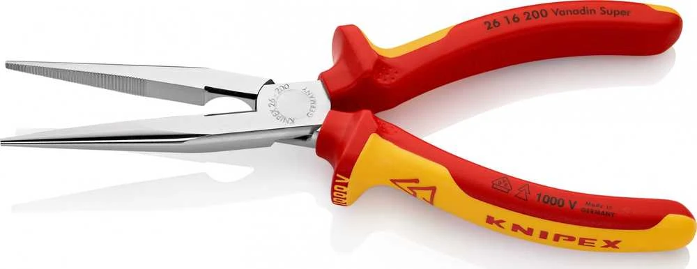 Knipex pjovimo replės pusiau apvalios, 200 mm izoliuotos (26 16 200)