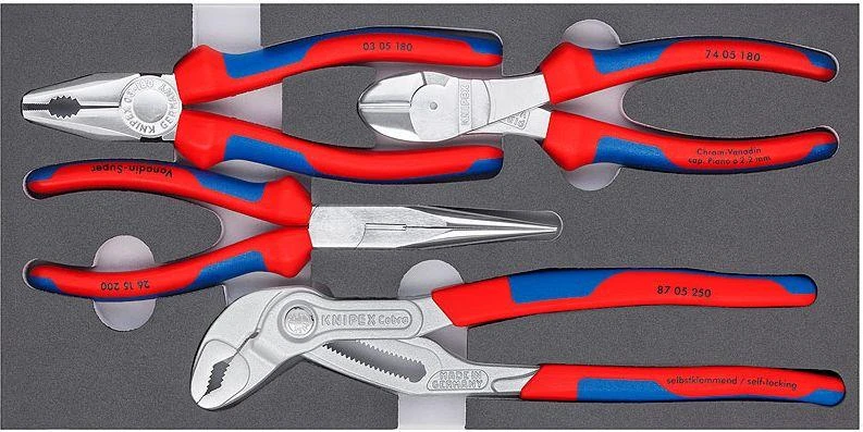 KNIPEX replių rinkinys Basic Chrom