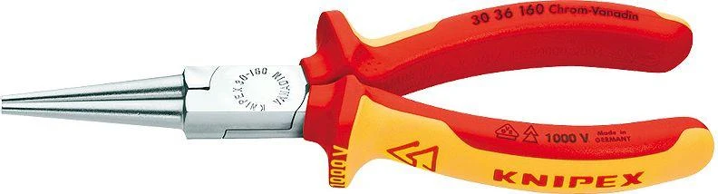 Replės elektrikams ilgais užapvalintais galais 160mm 30 36 160 KNIPEX