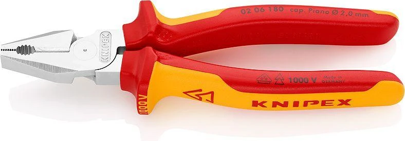 Kombinuotos didelės svertinės jėgos replės KNIPEX 0206, 200mm