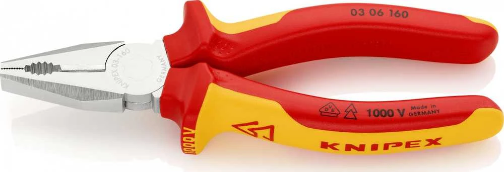 Knipex VDE kombinuotos replės 160mm (0306160)