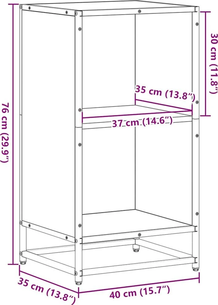 knygų spintelė Pilka Sonoma 40x35x76 cm Engineered Wood