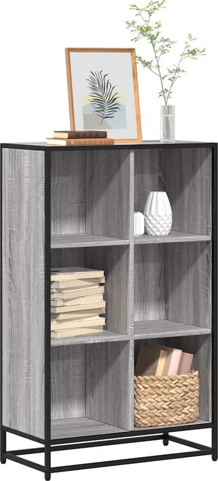 knygų spintelė pilka Sonoma 65,5x33x107,5cm inžinierinė mediena
