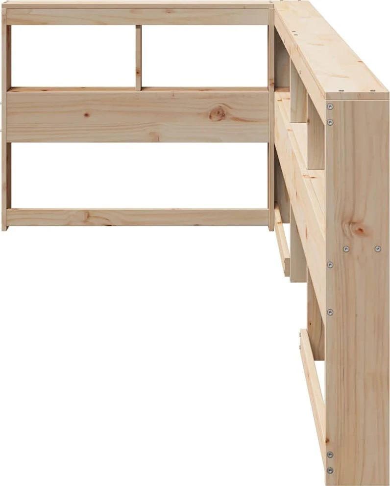 knygų spinta L formos 80 cm pušies medienos masyvas
