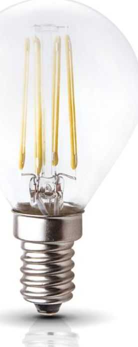 Kobi Light 4W LED lemputė, E14, skaidri, 3000K