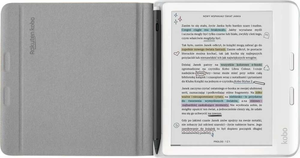 E-knygų Skaitytuvo Dėklas - Kobo Libra Smėlio Spalvos