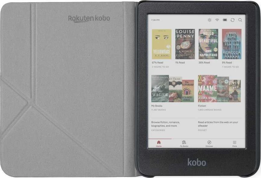 „Dėklas Kobo Clara“ spalvotas/baltas miego dėklas, juodas