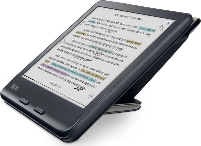 Dėklas E-skaityklei Kobo Libra Colour SleepCover Case, Juodos spalvos