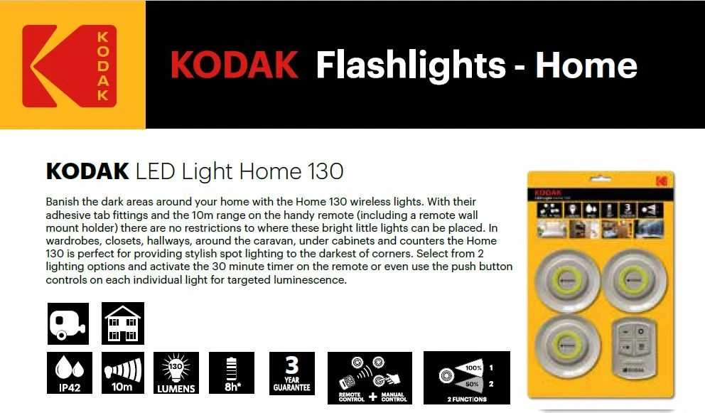 Orno 3 belaidės lempos su nuotolinio valdymo laikmačiu „Kodak Home 130“