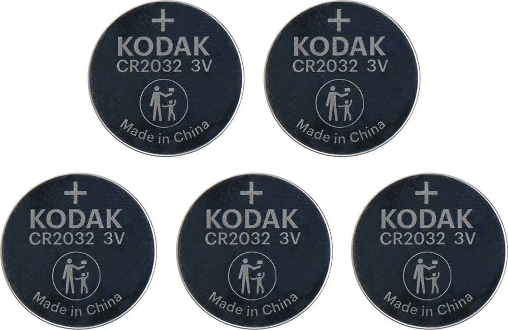 Kodak CR2032 monetos tipo baterijos, 5 vienetų komplektas
