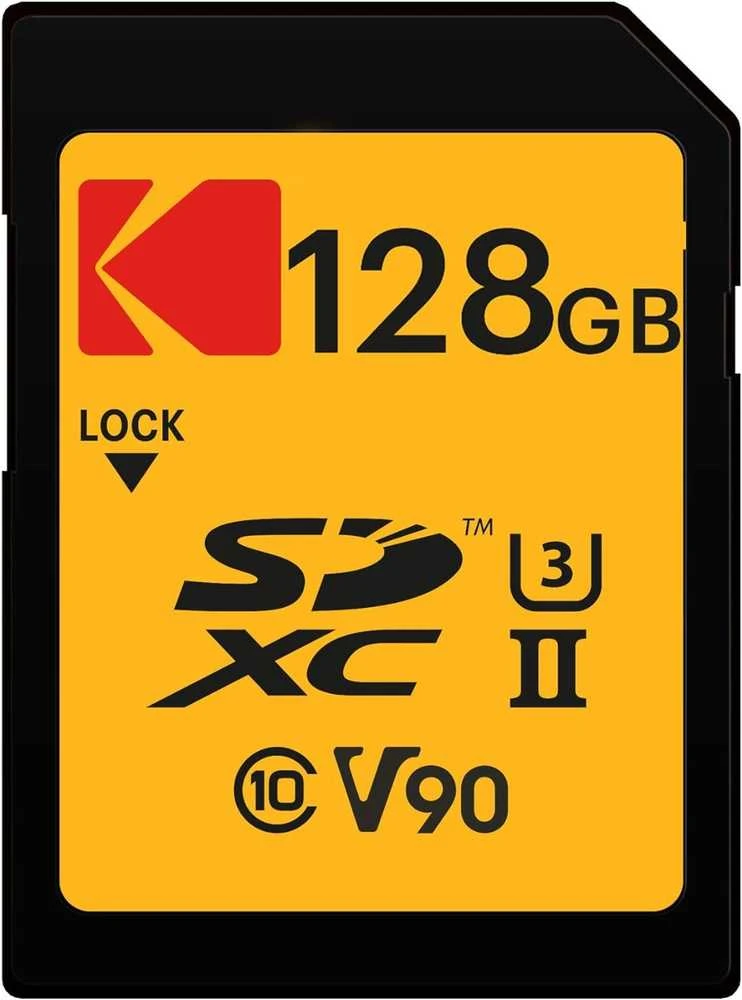 Kodak SD 128GB atminties kortelė su V90 žymėjimu