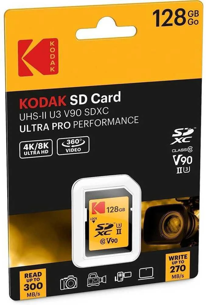 Kodak SD 128GB UHS-II atminties kortelė pakuotėje