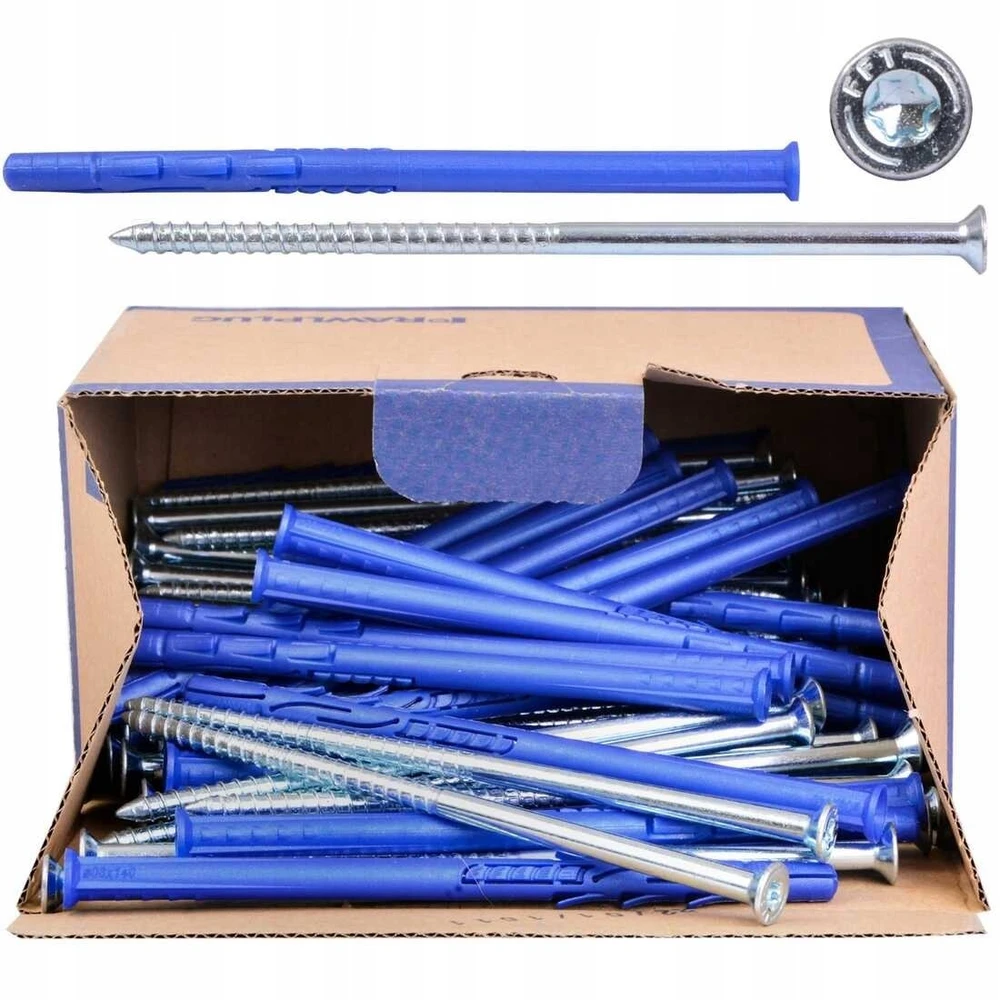 Nailoninis kaištis su varžtu RawlPlug R-FF1-N-08L140; 7,8x140 mm; 5,8x147 mm; T30; 50 vnt.