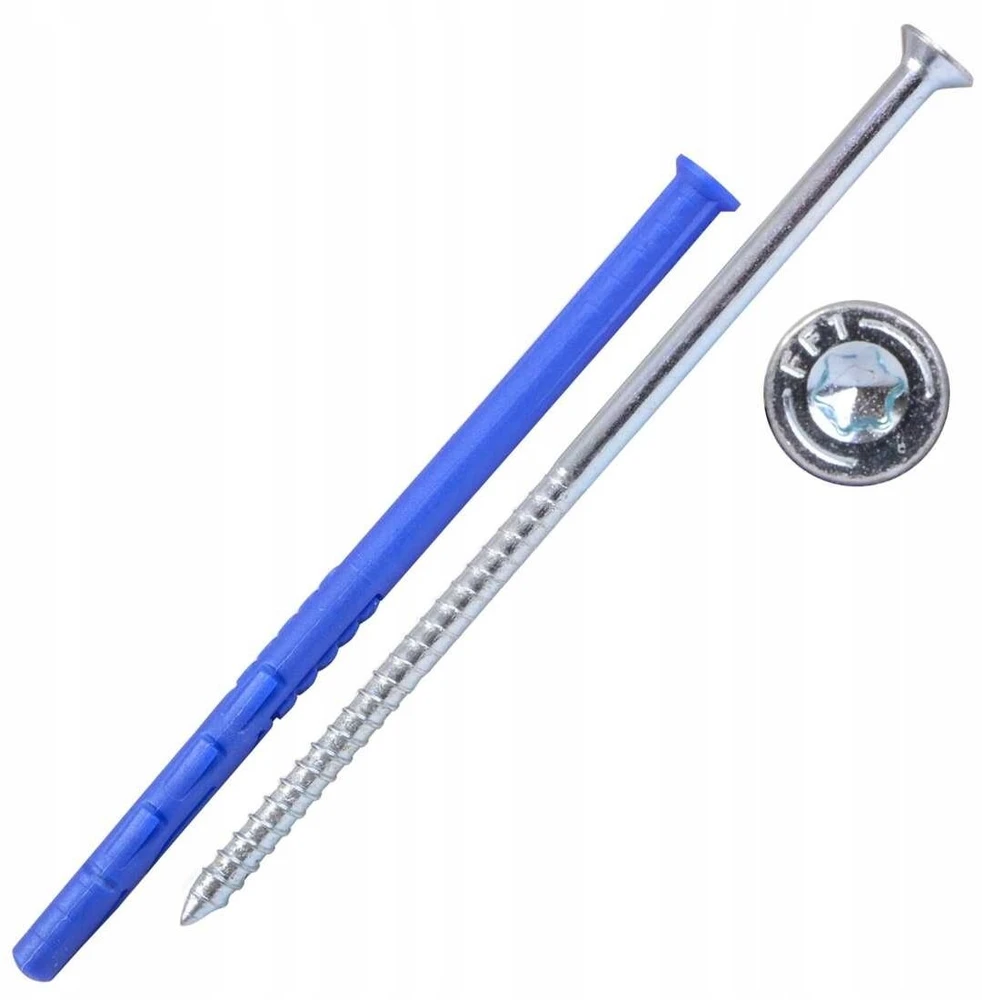 Nailoninis kaištis su varžtu RawlPlug R-FF1-N-08L140; 7,8x140 mm; 5,8x147 mm; T30; 50 vnt.