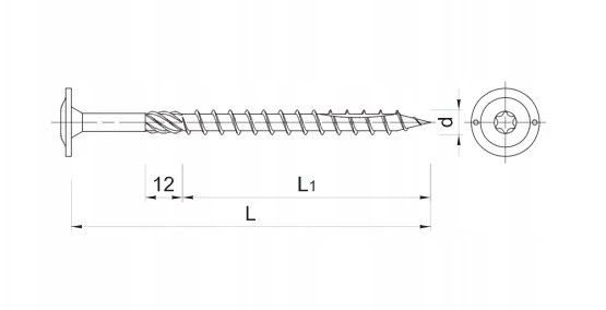 Koelner/Rawlplug Konstrukcinis medsraigtis 8x80 mm, poveržlės galvutė - 0,05 vnt.