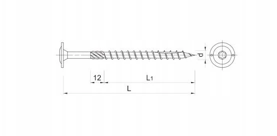 Koelner/Rawlplug Konstrukcinis medsraigtis 8x300 mm poveržlės galvute - 0,05 ts