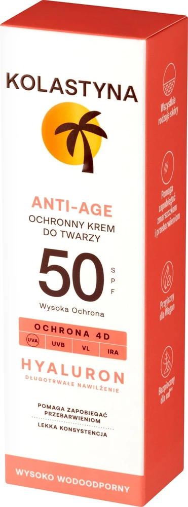 Kolastyna Opalanie KOLASTYNA ĮDEGIO KOLASTYNA Apsauginis veido kremas nuo senėjimo SPF50 50ml