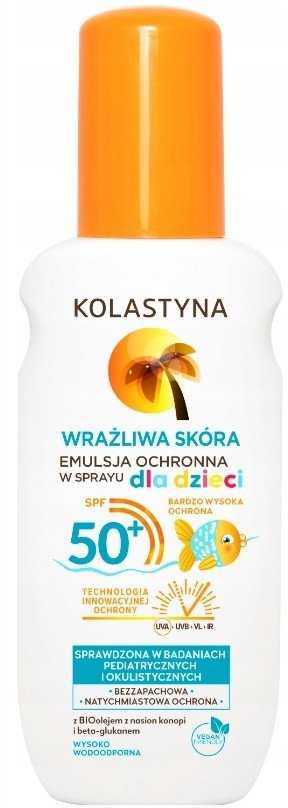 None „Kolastyna“ jautriai odai skirtas purškiklis vaikams SPF 50+, naujas, 150 ml