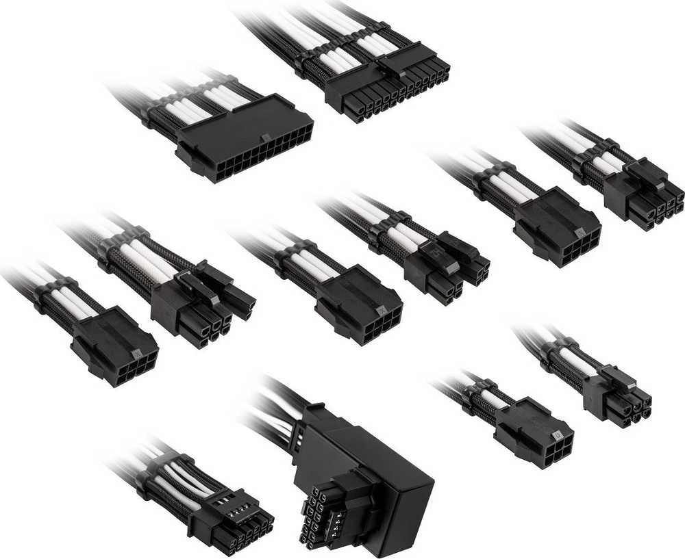 Kolink Core Pro Braided Cable Extension Kit 12V-2×6 Type 1 – Jet Juodas/Brilliant Baltas