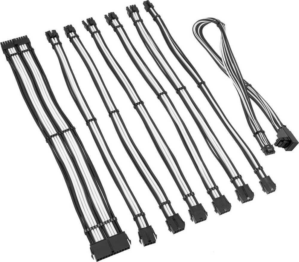 Kolink Core Pro Braided Cable Extension Kit 12V-2×6 Type 1 – Jet Juodas/Brilliant Baltas
