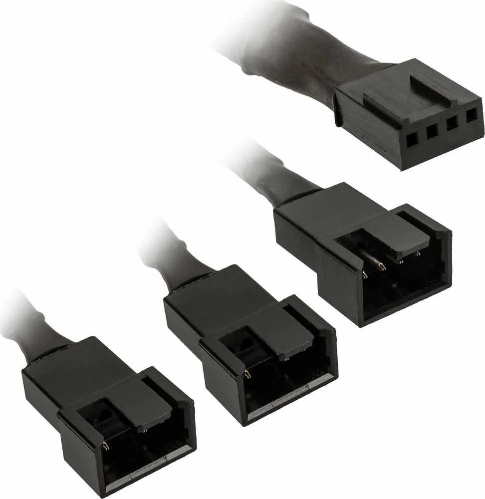 Kolink 1-3 PWM Fan Splitter Cable – 35 cm, braided, juodas