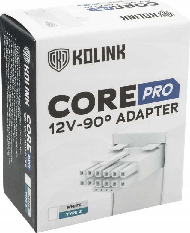 Kolink Core Pro 12V-2×6 90 Degree Adapteris – Type 2, baltos spalvos