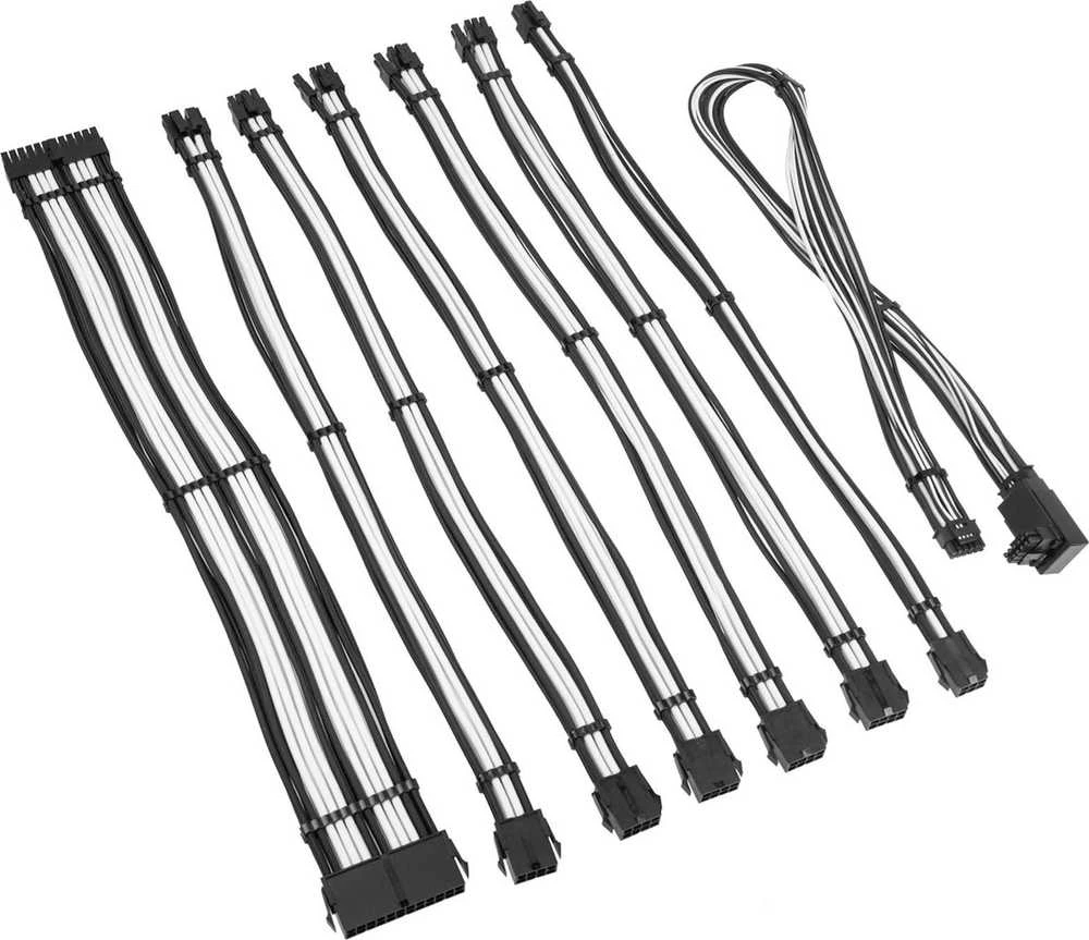 Kolink Core Pro Braided Cable Extension Kit 12V-2×6 Type 2 – Jet Juodas/Brilliant Baltas