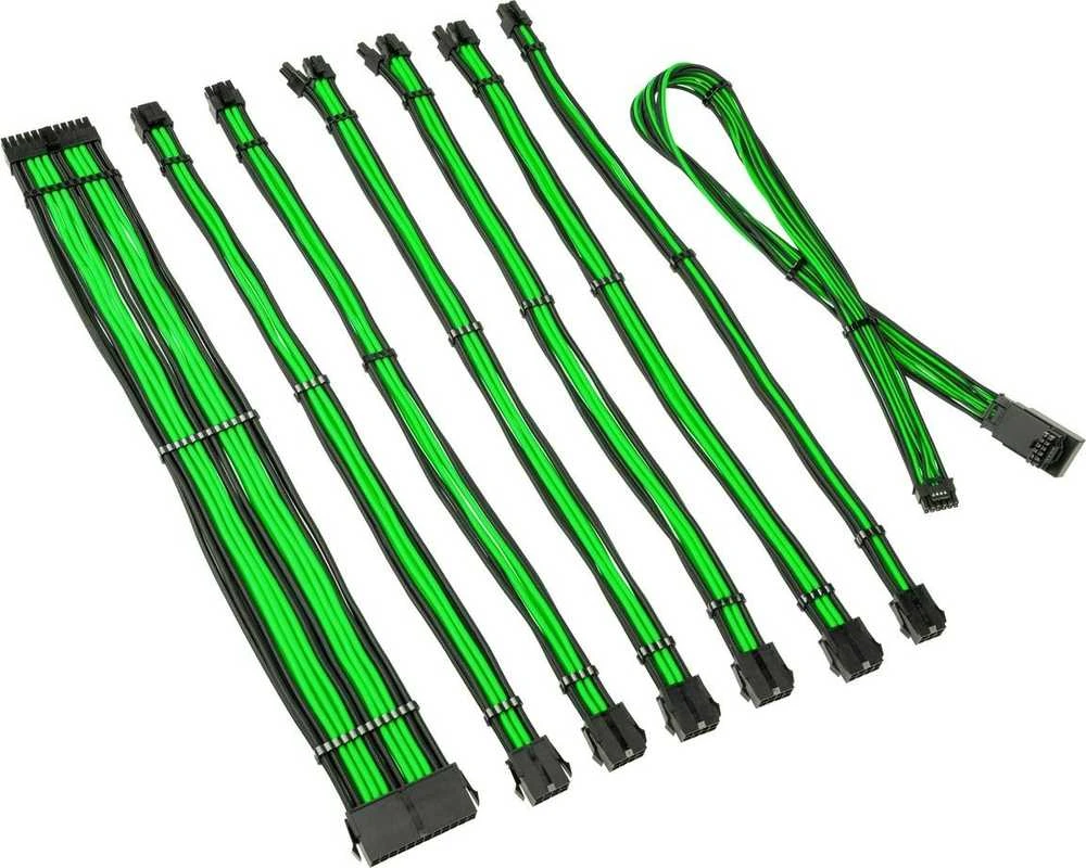 Kolink Core Pro Braided Cable Extension Kit 12V-2×6 Type 1 – Venom Žalias
