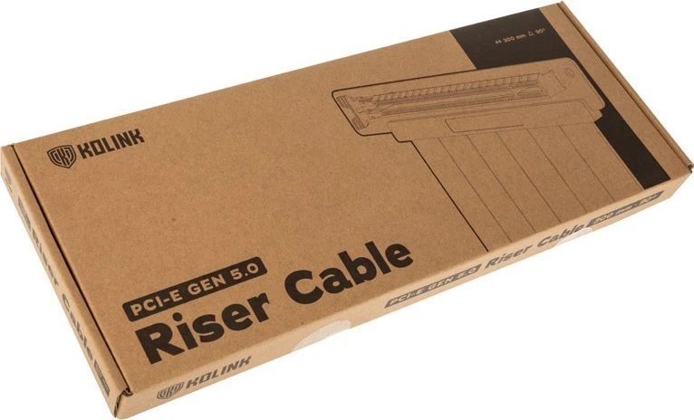 Kolink PCIe 5.0 Riser Cable, 90 degrees, x16 – juodas, 300mm