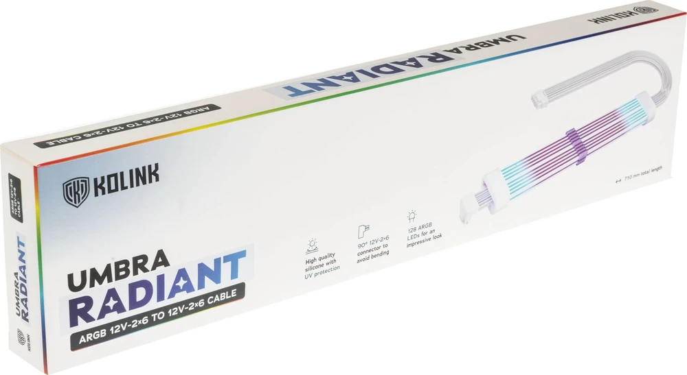 Kolink Umbra Radiant ARGB 12V-2×6 į 12V-2×6 maitinimo laidas