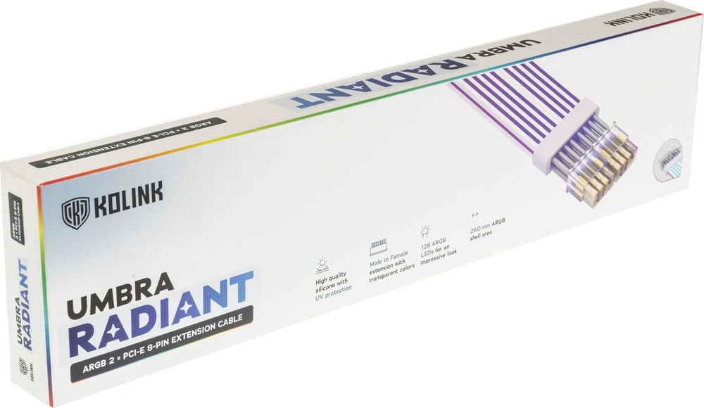 „KoKolink Umbra Radiant ARGB PCIe“ 8 kontaktų prailginimo kabelis