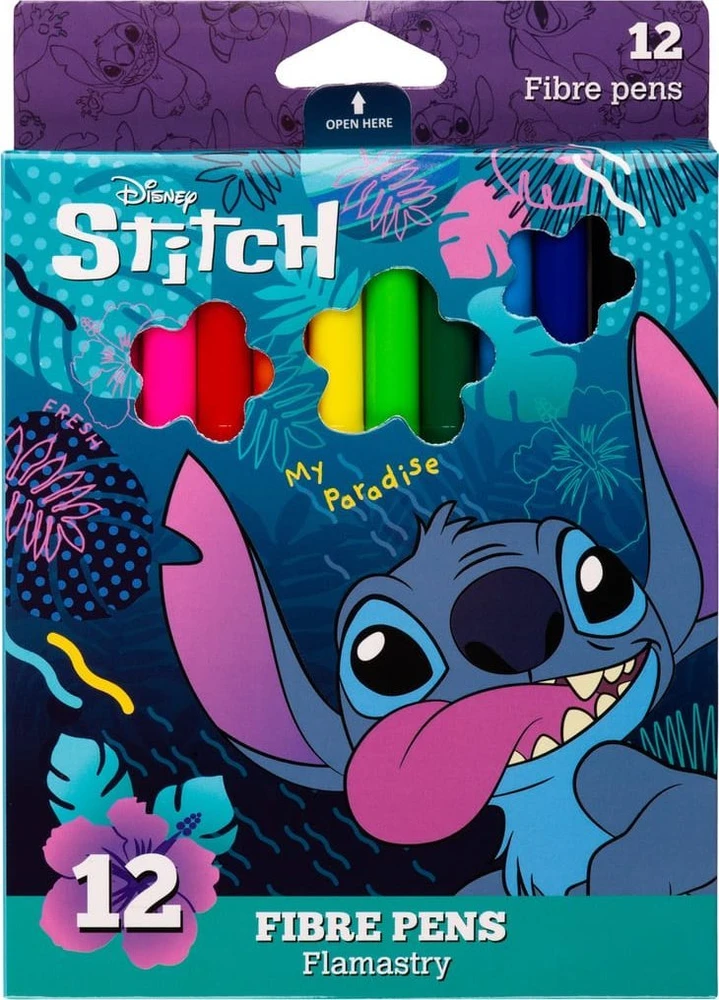 Kolorowe Baloniki Flomasteriai Disney Stitch, vienpusiai, 12 vnt.