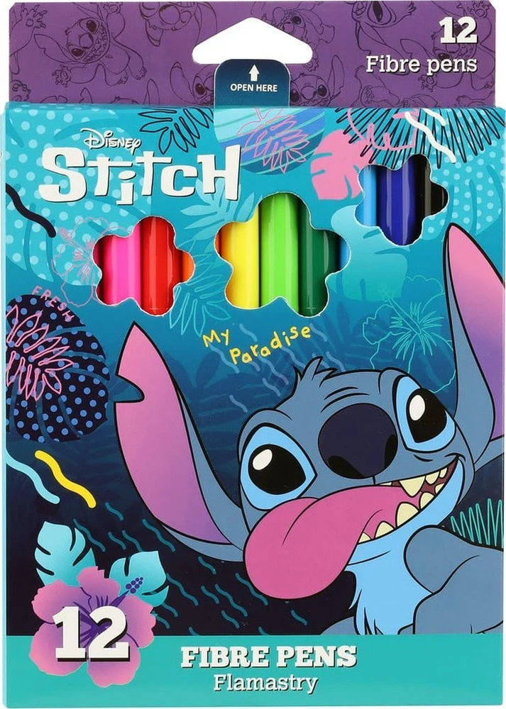 Kolorowe Baloniki Flomasteriai Disney Stitch, vienpusiai, 12 vnt.