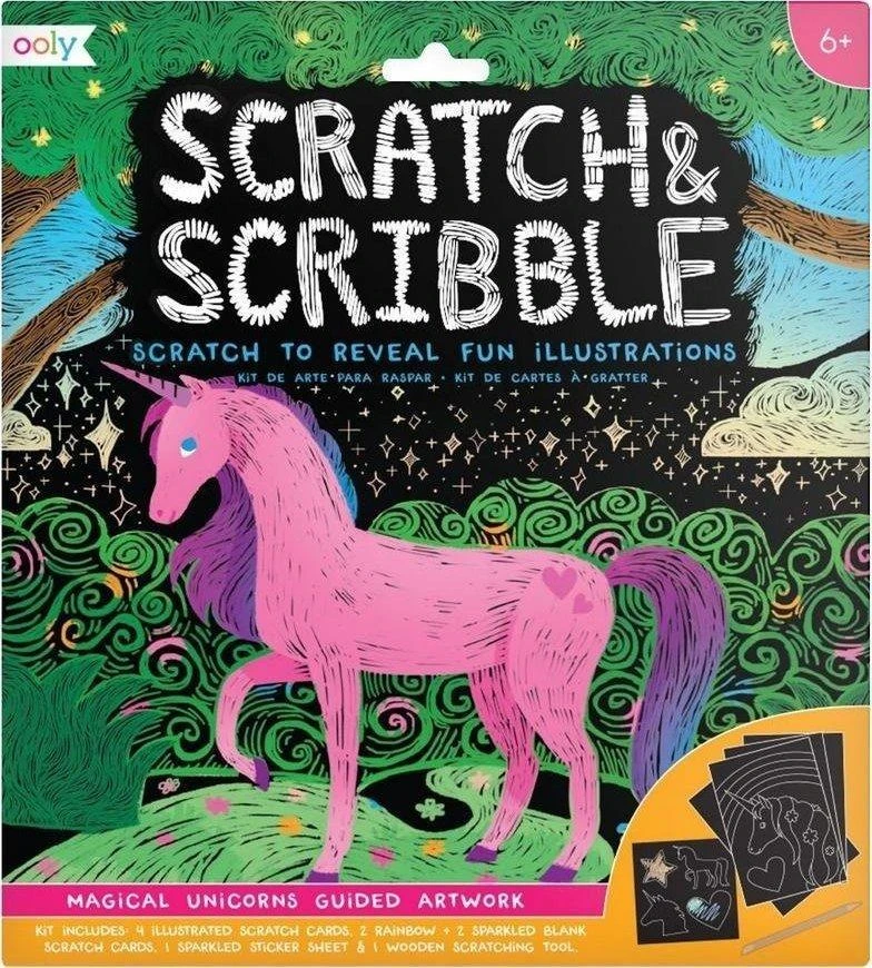 Kolorowe Baloniki Spalvingi „Scratch“ ir „Scribble“ balionai „Scratch & Scribble“ stebuklingi vienaragiai