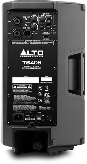 Kompiuterio kolonėlės „Alto Professional Alto TS 408“ – 2000 vatų 12 colių 8 juostų garsiakalbis su aktyvia garso sistema, „Bluetooth®“, DSP ir valdymu per programėlę.