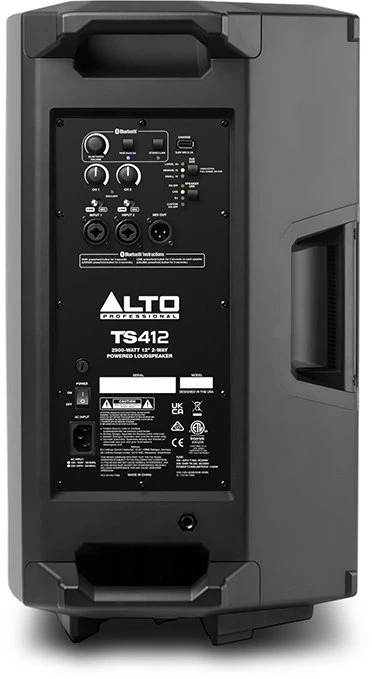 Kompiuterio kolonėlės „Alto Professional Alto TS 412“ – 2500 vatų 12 colių 2 juostų garsiakalbis su aktyvia garso sistema, „Bluetooth®“, DSP ir programėlės valdymu.