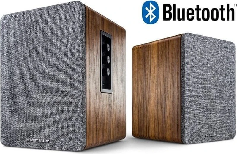 Kompiuterio kolonėlės Kolumna Wavemaster BASE 2.0 Bluetooth wood/pilka retail