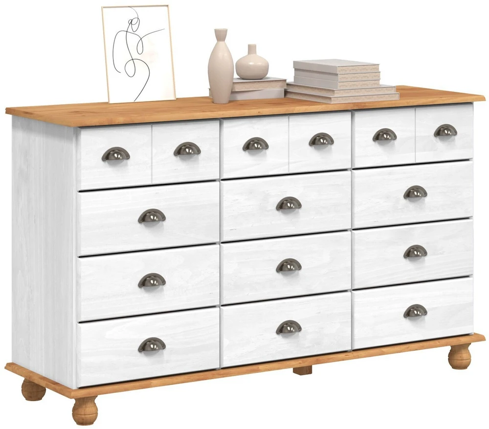 Komoda ASKIM Balta 79 x 40 x 133,5 cm Kietos pušies mediena