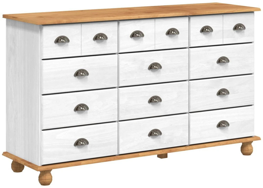 Komoda ASKIM Balta 79 x 40 x 133,5 cm Kietos pušies mediena